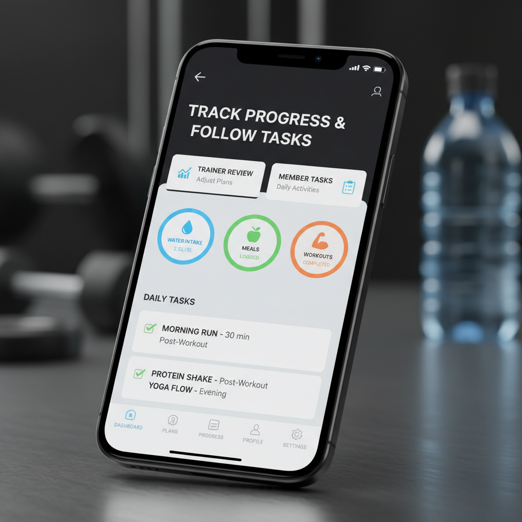 Fitness app mobile mockup